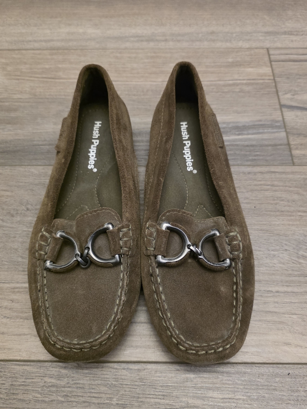 Hush Puppies Women's Brown Suede Moccasin Loafers